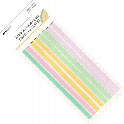 Pasztell indexáló lapok 5x135mm 8x20db