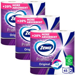 2-пластови хартиени кърпи Zewa Premium 3x2 ролки