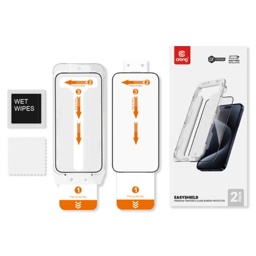 Crong EasyShield 2-Pack - Edzett üveg iPhone 15 Pro Max-hoz (2 db) 167694324 - Mobiltelefon kiegészítő