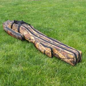 Camouflage fishing rod bag, 150cm long, with two compartments and two storage pockets - Rod Holdall & Hard Case Rod Holder