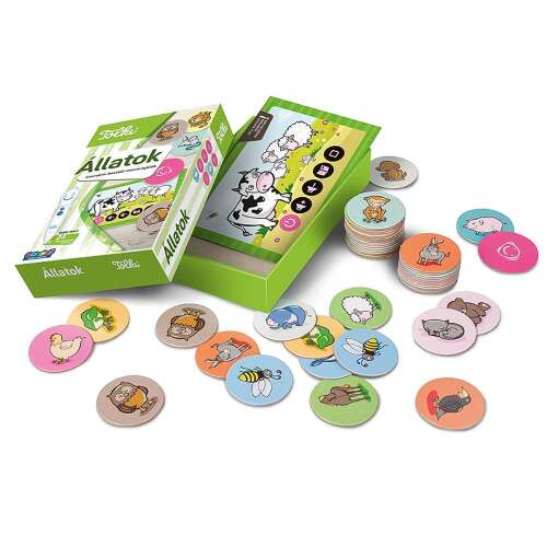 Tolki Interactive Talking Memory Game - Animals, game cards and box