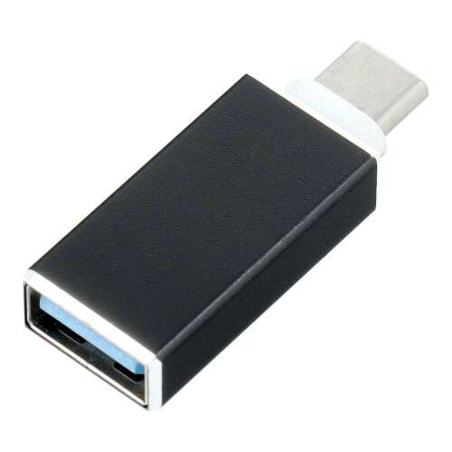Adaptor USB A la USB C, negru, pentru conectarea dispozitivelor USB la telefon sau tabletă