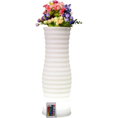 Techly I-LED FLOWERPOT virágcserép színes virágokkal megvilágítva, vezeték nélküli távirányító - Kültéri dekorációs lámpa