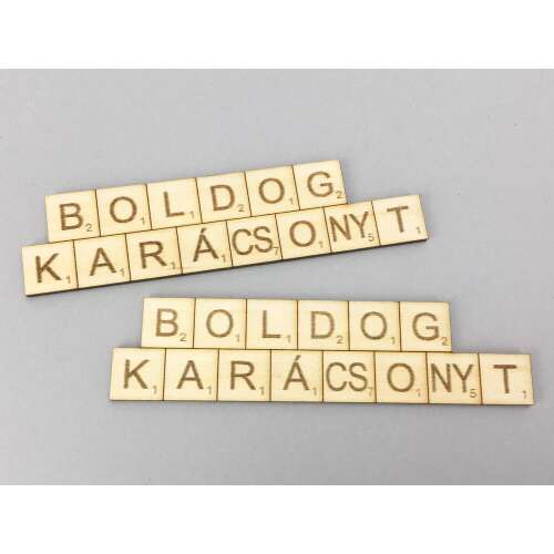 Fa Scrabble betűk "Boldog Karácsonyt" felirattal - Scrabble