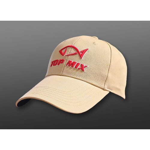 Team Top Mix krém baseball sapka hímzett piros hal logóval és szöveggel, extra nagyméretű silddel a napvédelemért - Horgász sapka és kesztyű