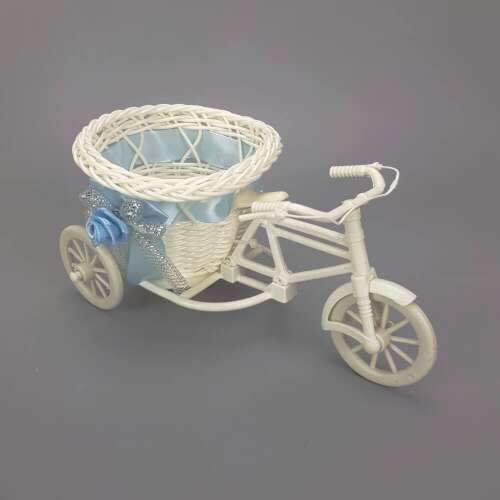 Tricicletă din plastic cu coș mare - albastru