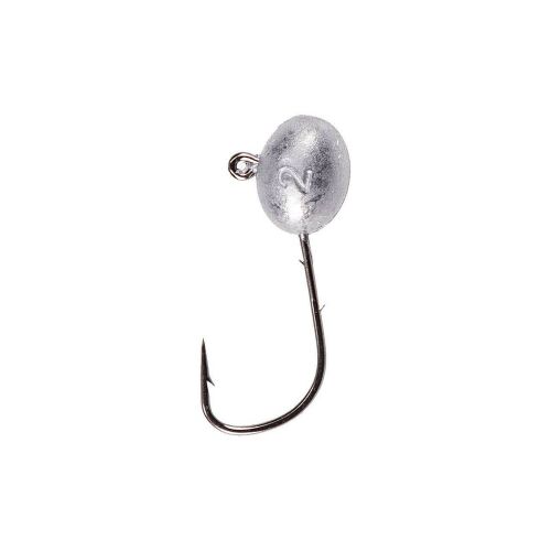 Mikado Jaws Classic Micro Jig 0.8g 2, egyetlen festetlen ólom jig fej éles horoggal, ferde nézet fehér háttéren - Horgász horog