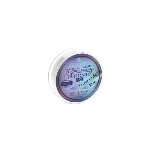 Mikado Nihonto Fluorocarbon Prime 0.12mm 30m horgászzsinór orsó, kicsomagolva, ferde nézet - Fluorocarbon zsinór