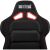 Next Level Racing GT-LITE PRO verseny szimulátor ülés fejtámlájának közeli képe logóval és piros díszítéssel