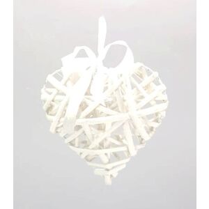 Fehér vessző szív fém vázon 15cm