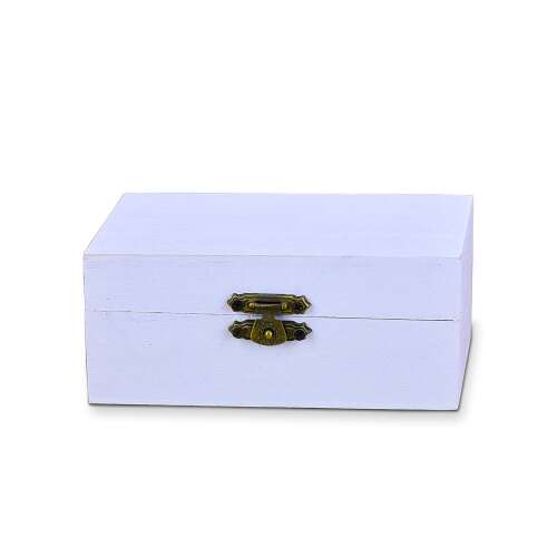 Cutie din lemn alb 12x7cm, 5cm înălțime