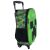 Minecraft Creeper 3D gurulós ovis hátizsák gyerekeknek, oldalnézet zöld pixeles Creeper mintával, oldalsó hálós zsebbel és fekete kerekekkel