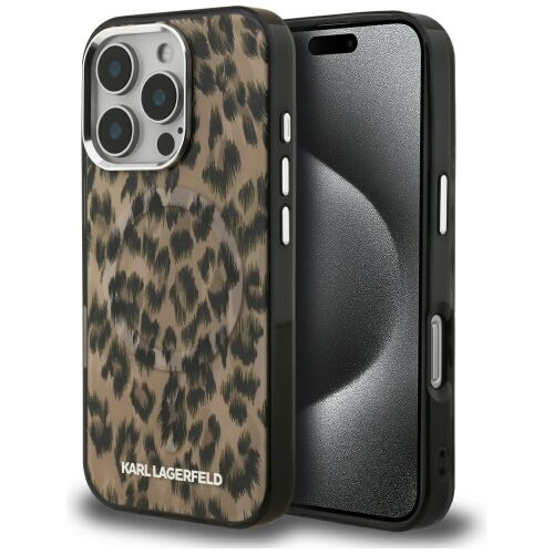 Etui Karl Lagerfeld IML Leopárdmintás MagSafe iPhone 16 Pro Max-hoz barna 167949764 - Telefontok