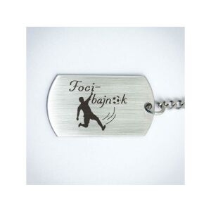 Foci Bajnok acél szögletes medál kulcstartó 127491265 - Ajándék kulcstartó