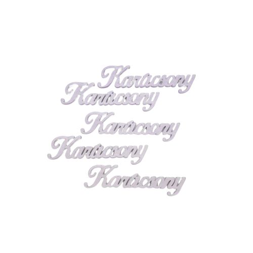 Karácsony (Karácsony) metál lila-ezüst felirat díszítés, 5 darab - Művészet és hobbi