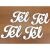 Fehér 'Tél' (Tél) fa feliratok, 10cm, 4db-os szett