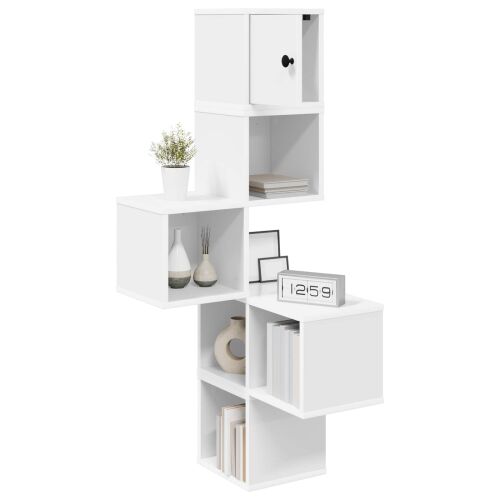 vidaXL sarok fali polc Fehér 48 x 48 x 120 cm Feldolgozott fa