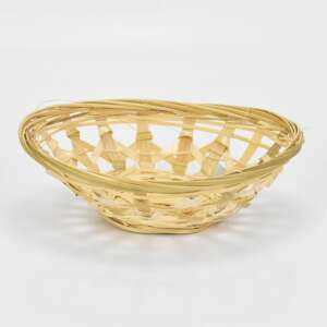 Hosszúkás áttört bambusz tál