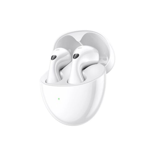 Freebuds 6 TWS fehér vezeték nélküli fülhallgató nyitott töltőtokban, ferde nézet - Huawei