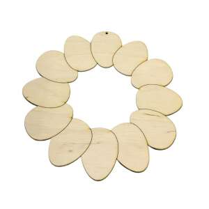 Fa tojás koszorú, 20cm, natúr fa, festés nélküli, üres, DIY kézműves, húsvéti dekoráció - Fa felirat & dekorációs elem