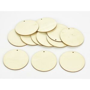 Discuri din lemn natural - Cerc 9cm 12buc/pachet