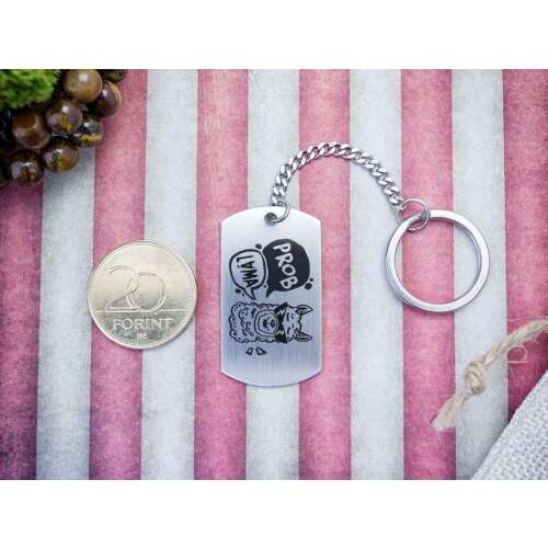 Prob-Láma acél kulcstartó lámával