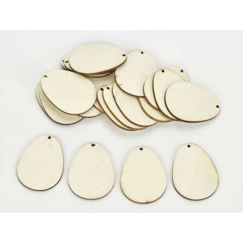 20 pack of 6cm wooden egg shapes, perfect for crafting and decorating