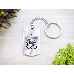 'Legjobb Barát' feliratú acél kulcstartó - Ajándék kulcstartó