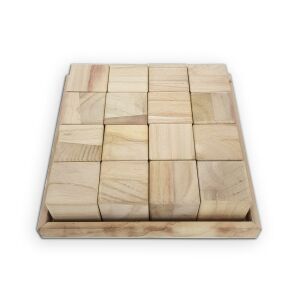 Puzzle de zaruri din lemn natural 16pcs