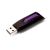 Verbatim Store 'n' Go V3 16GB USB 3.0 pendrive, fekete lila visszahúzható csatlakozóval, 3/4 nézet fehér háttéren, USB csatlakozó kihúzva