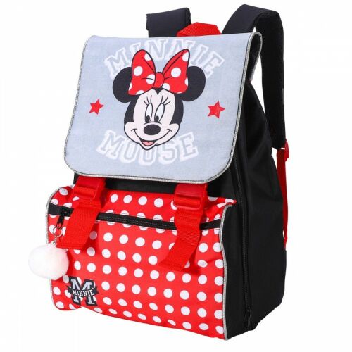 Disney minnie grey iskolatáska, táska pomponnal, 42 cm 168140013 - Iskolatáska