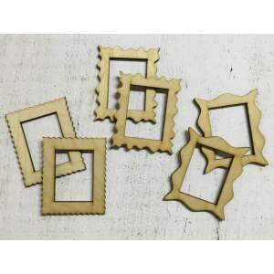 Ramki na zdjęcia z naturalnego drewna – 3 style, 6 szt./opak.