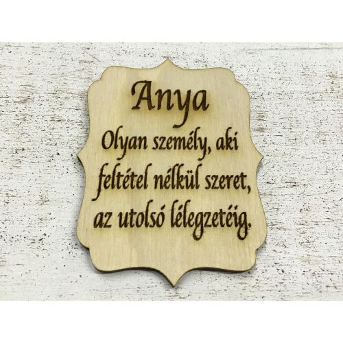 Natúr fa tábla 'Anya...' felirattal, tökéletes DIY kézműveskedéshez és lakásdekorációhoz - Művészet és hobbi