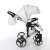 Értékcsökkentett - Junama Mirror Satin 2in1 multifunkciós Babakocsi #fehér-ezüst  45007043