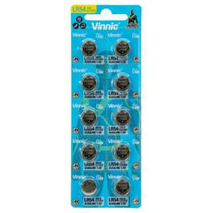 Vinnic AG10 LR1131 alkaline button cell battery, 10 pack - Battery