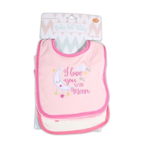 Tibby előke 3 db újszülött méret rózsaszín/pink