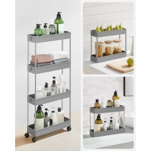 SONGMICS 4-етажна тясна количка на колела с примери за употреба в банята и кухнята - Кухненски стелаж за съхранение