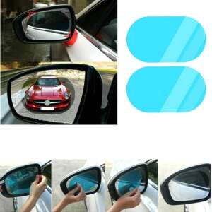 Pair of waterproof rearview mirror stickers, for clear vision in rain and fog, easy to install, protects against scratches and dirt - Rearview mirror accessory
