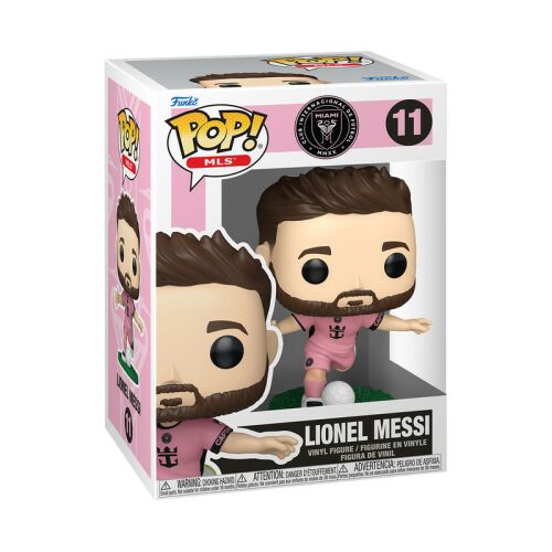 Funko POP! Inter Miami Lionel Messi figura #11 rózsaszín mezben, csomagolásban, elölnézet - Mesehős figura