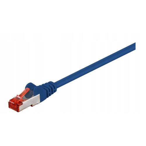 MicroConnect S/FTP CAT6 3m kék LSZH hálózati kábel RJ45 csatlakozóval, ferde nézet fehér háttéren - FTP kábel