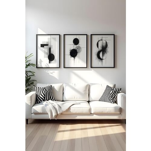 Wallity Dekoratív Keretes MDF Festmény (3 darab) Többszínű Huhu431 - 50 x 70 168294663 - Falikép