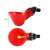 Dimensions of red plastic chicken waterer with yellow valve