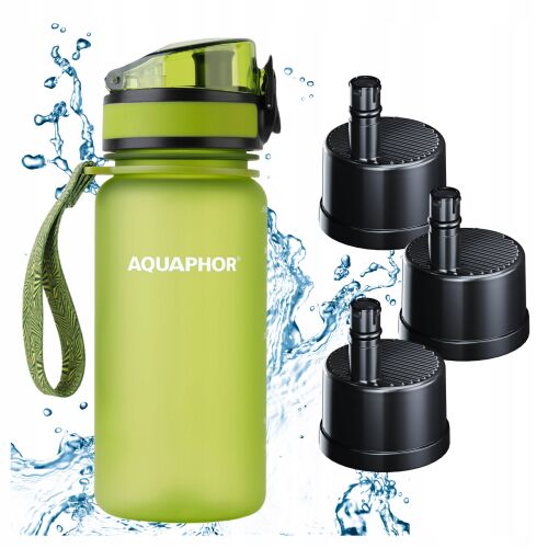 AQUAPHOR CITY szűrőpalack 350 ml zöld 3 db-os készlet 168360180 - Kulacs
