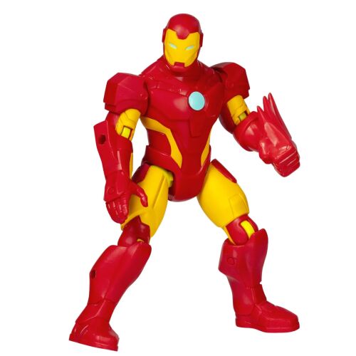 Mozgatható Marvel Bosszúállók Mixmashers Vasember akciófigura fehér háttéren állva, játékra készen - Mesehős figura