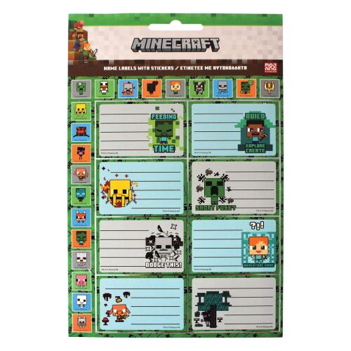 Minecraft Creepers Need Hugs füzetcímkék 16 matricával, különböző Minecraft karakterekkel és mintákkal, csomagolás nélkül - Irodaszer és írószer