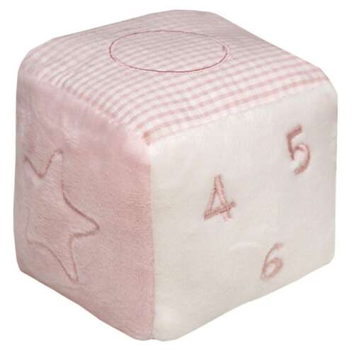 55043719 Plüss Csörgő kocka 8*8*8 cm rózsaszín 45047659