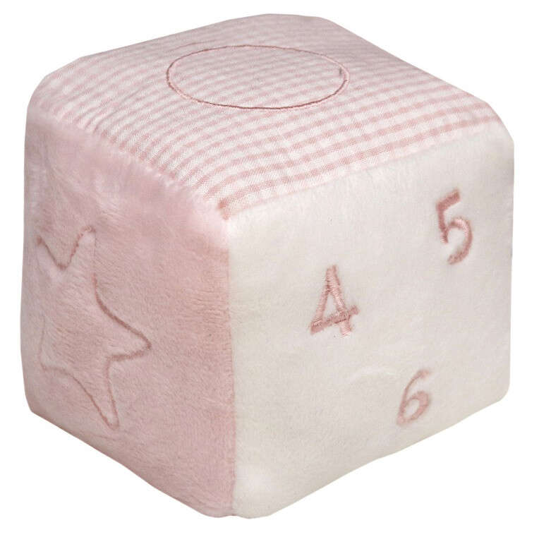 55043719 Plüss Csörgő kocka 8*8*8 cm rózsaszín