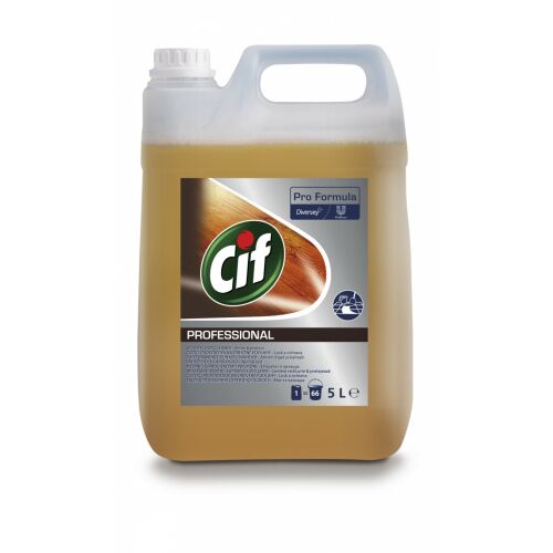 Egyetlen 5 literes CIF Professional Wood Floor Cleaner flakon fehér háttérrel - Padlótisztító szer