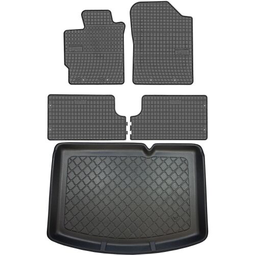 Toyota Yaris III Hatchback 2011.09-2020.08-tól SZETT - gumi autószőnyegek + csomagtartó szőnyeg