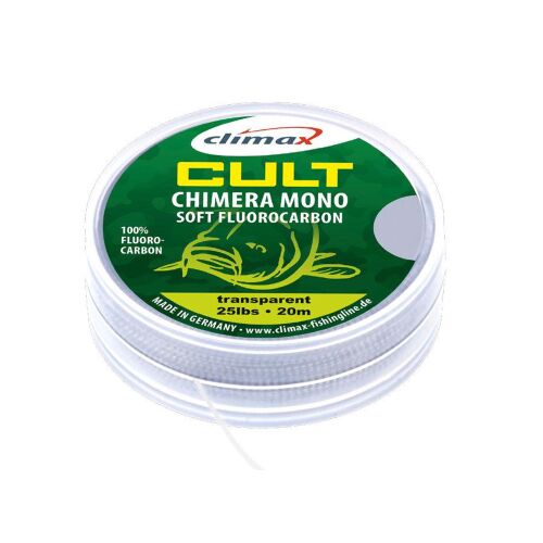 CLIMAX CULT CARP CHIMERA SOFT FLUOROCARBON HOROGZSINÓR 20m 0.35mm 15lb, átlátszó, zöld cimkés orsón - Fluorocarbon zsinór